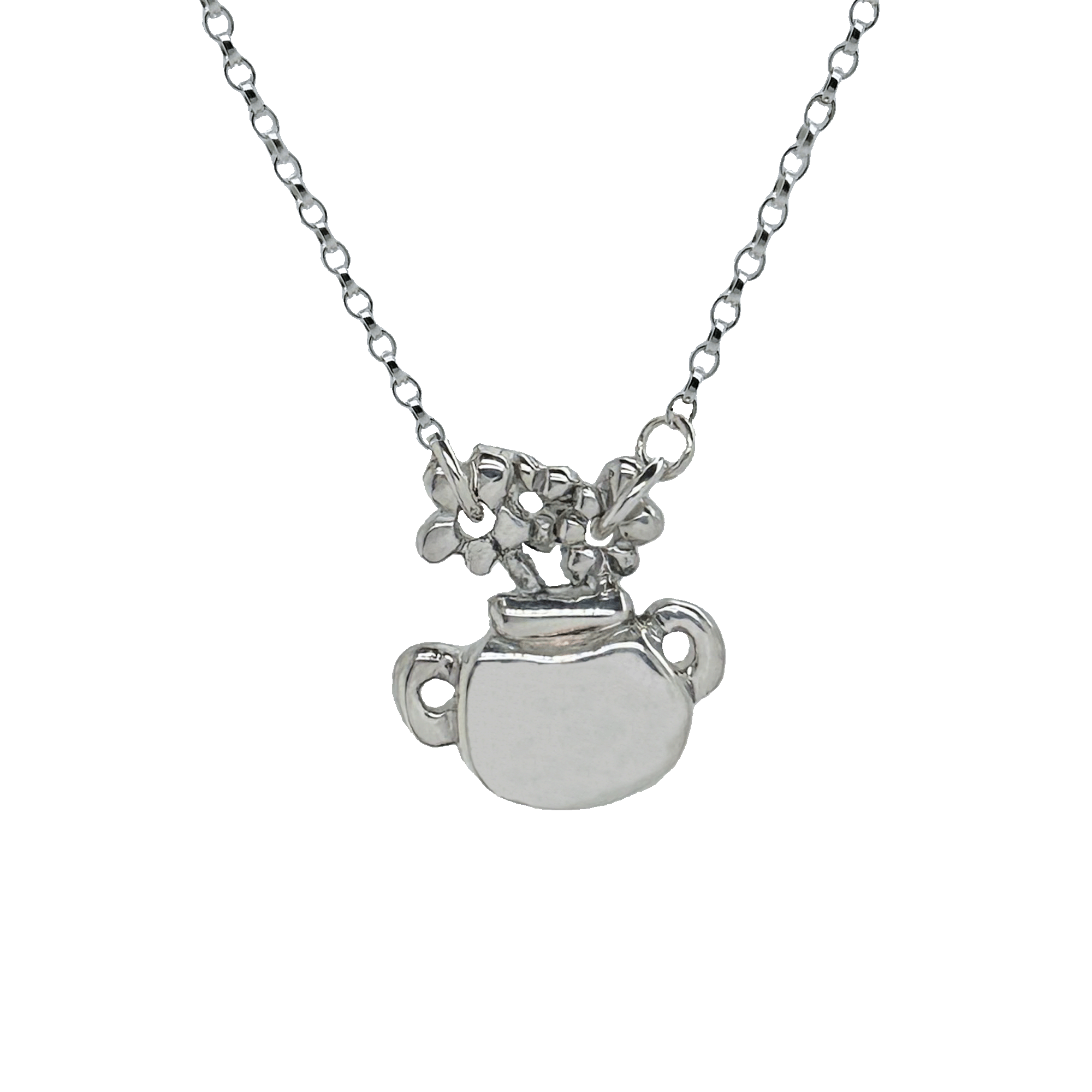 plant pot necklace The Flower Pot Necklace in Sterling Silver – Chunky Jewellery – Rat Betty
