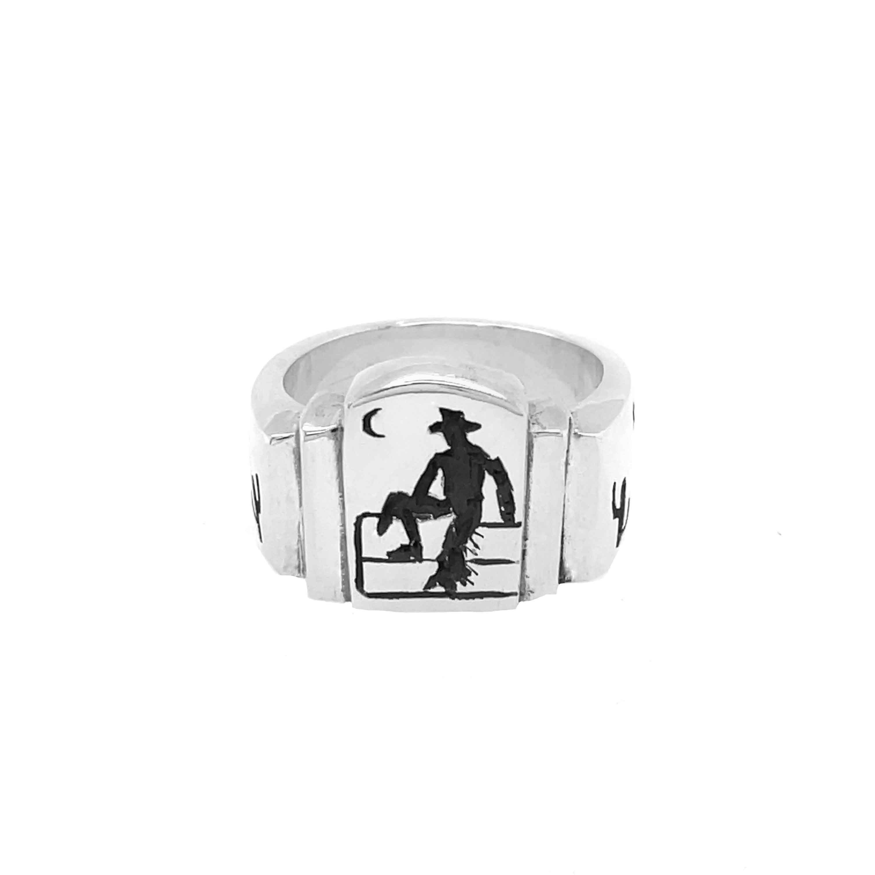 1940s Sterling shops Silver Cowboy Bikers Ring size 6