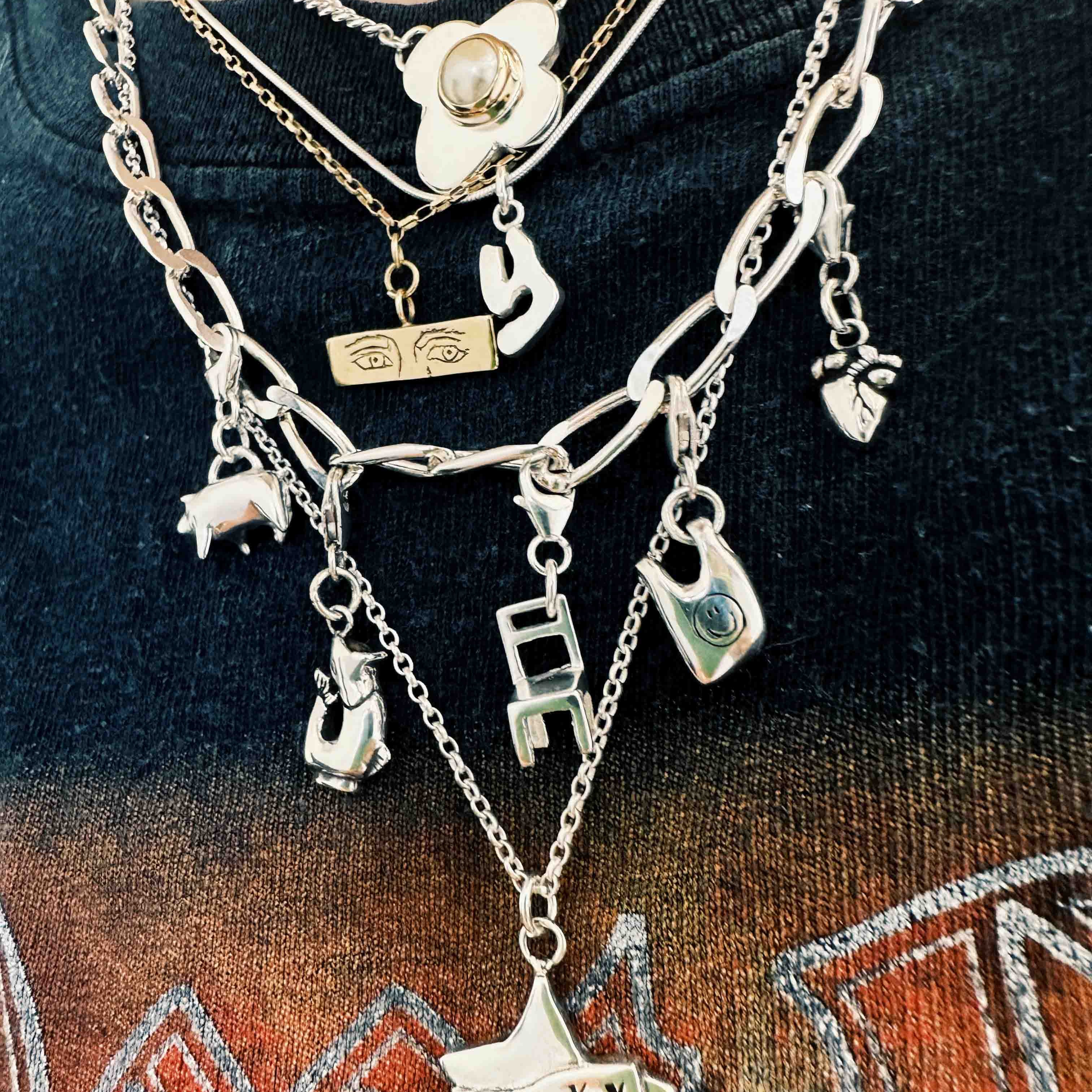 Rat Betty Sterling Silver Charm Necklace