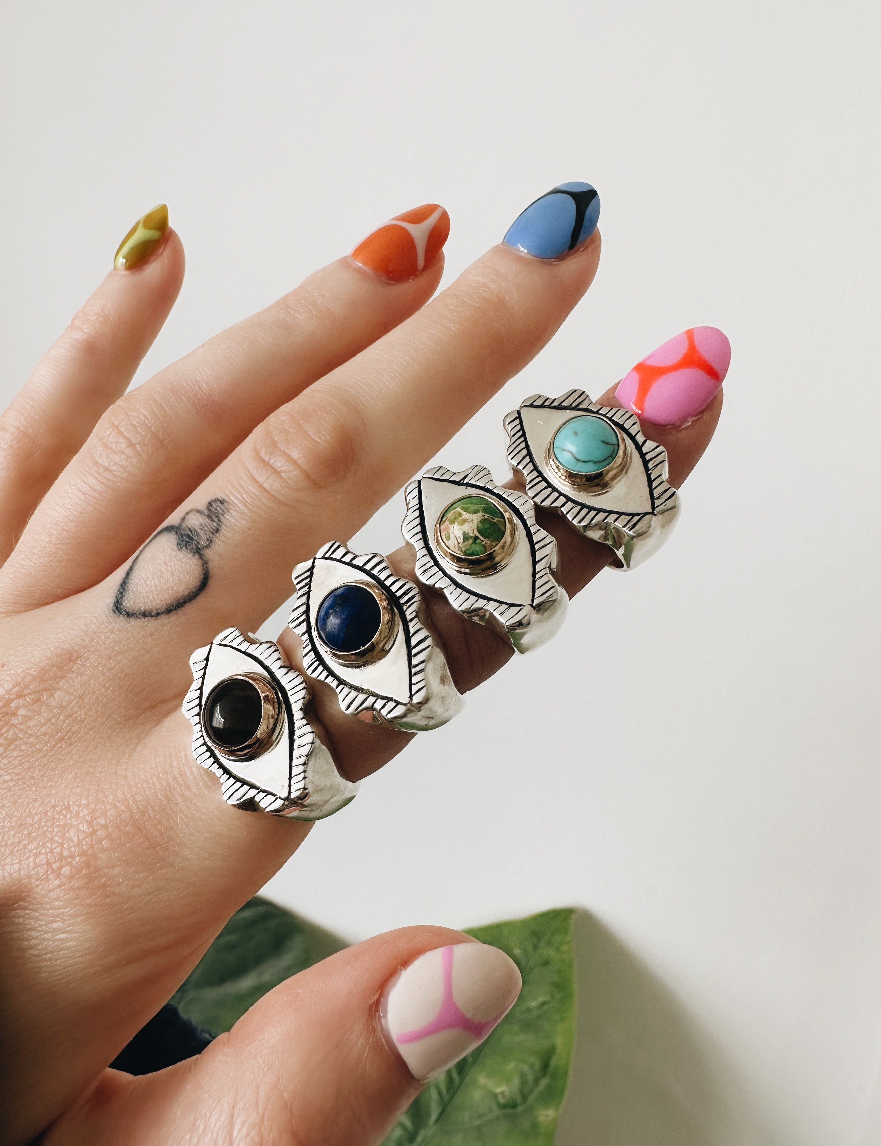 Blue Lapis Beady Eyes Ring