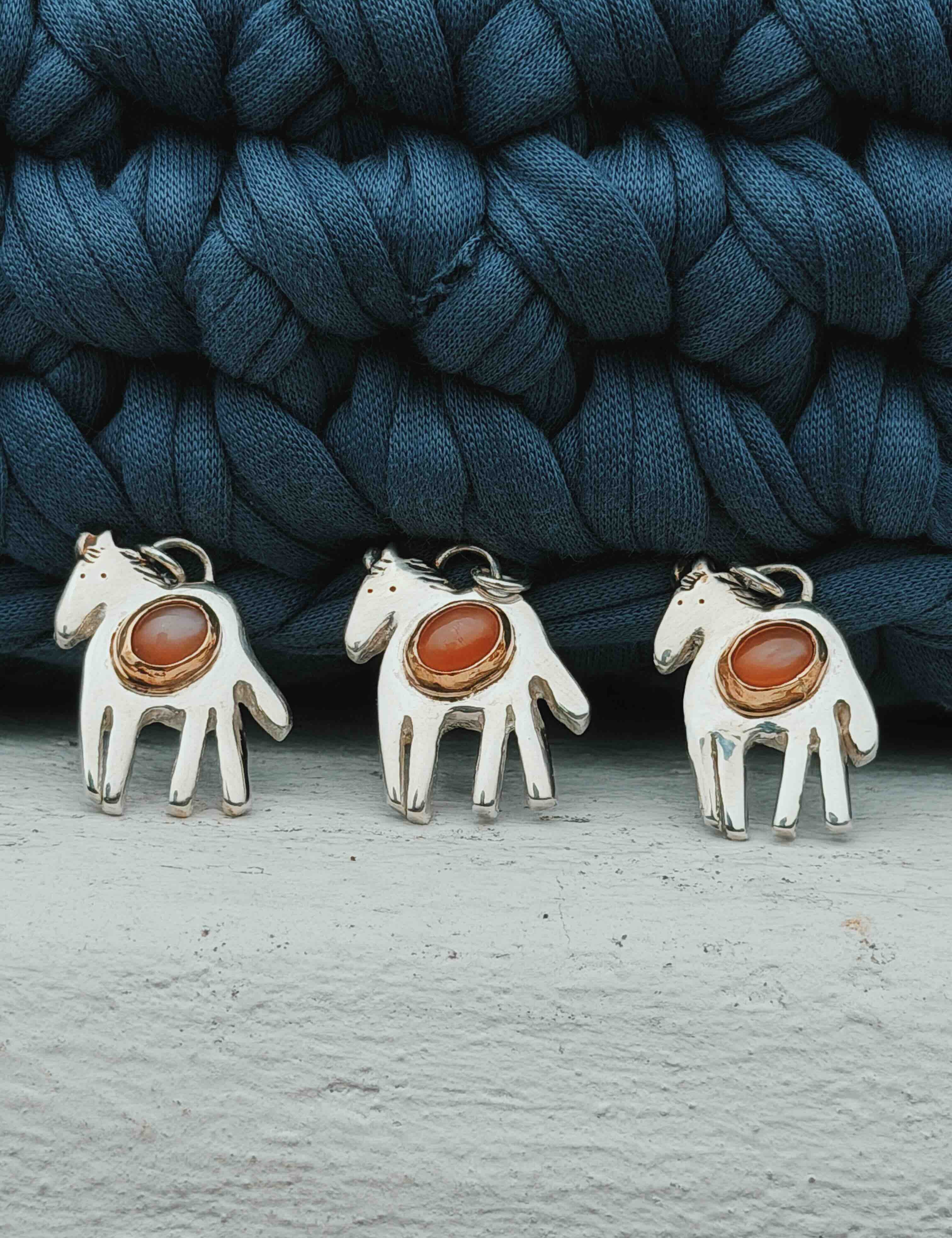 Peach Moonstone Mayoneighs The Horse Necklace