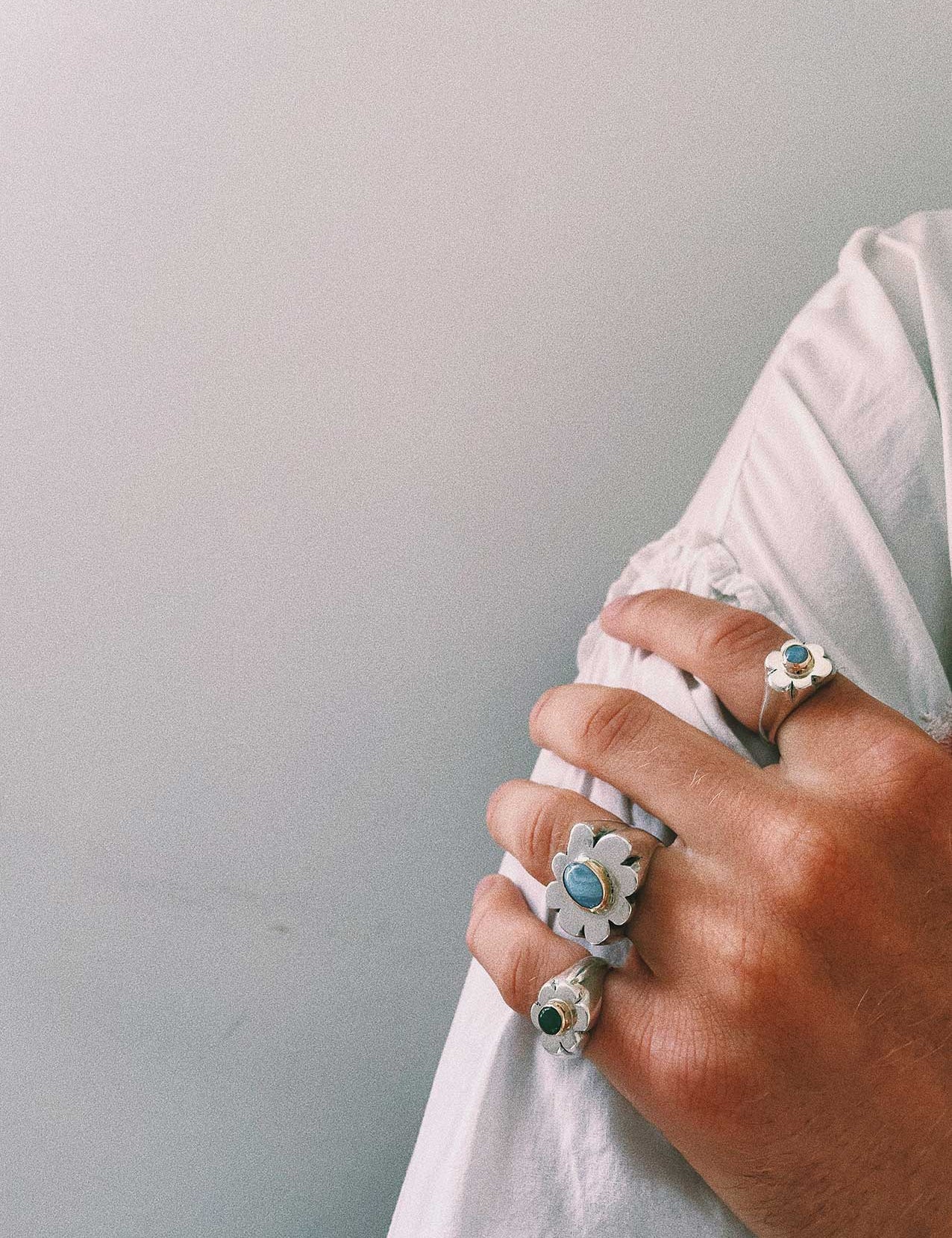 Lil Tigers Eye Wonky Flower Ring