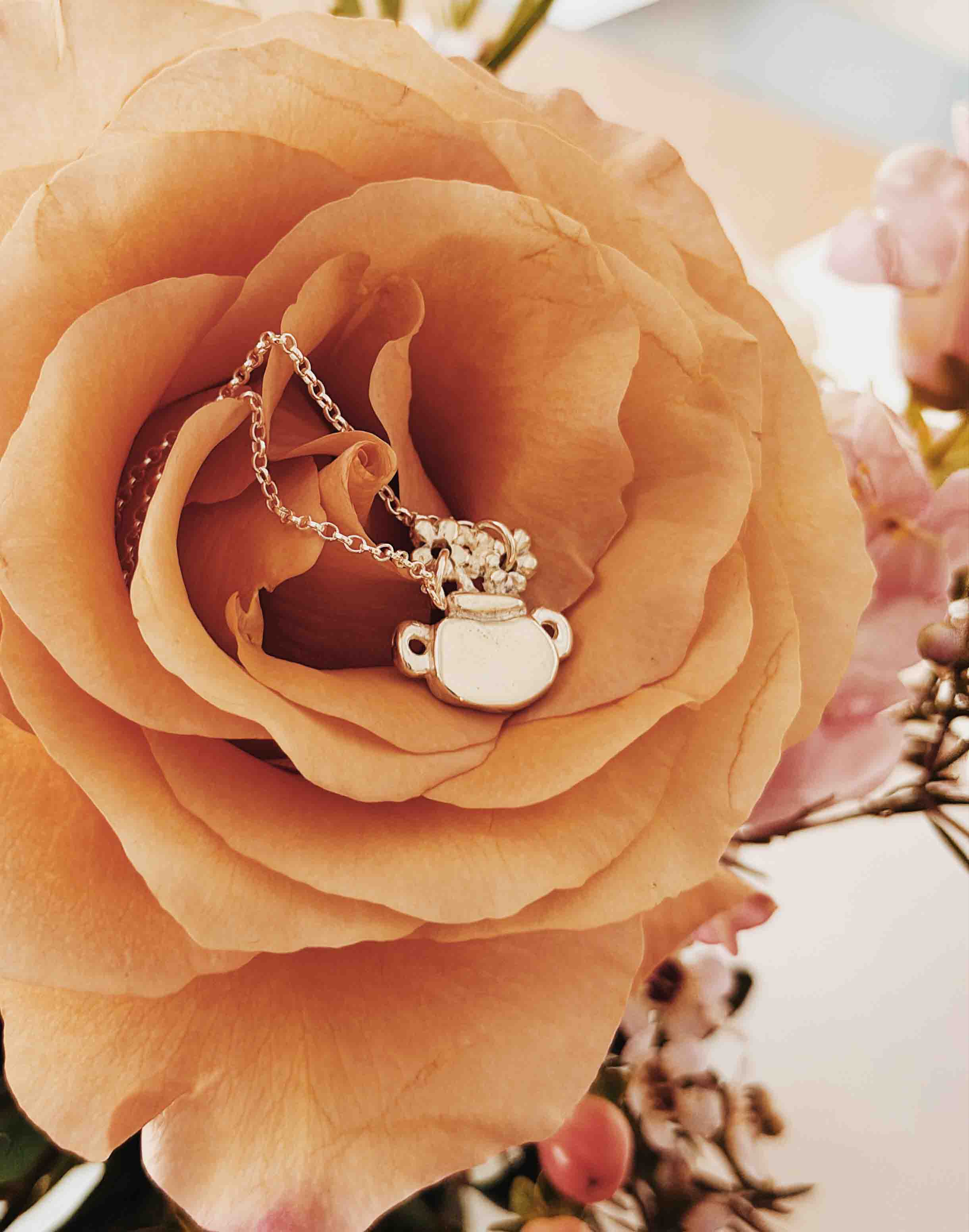 plant pot necklace The Flower Pot Necklace in Sterling Silver – Chunky Jewellery – Rat Betty