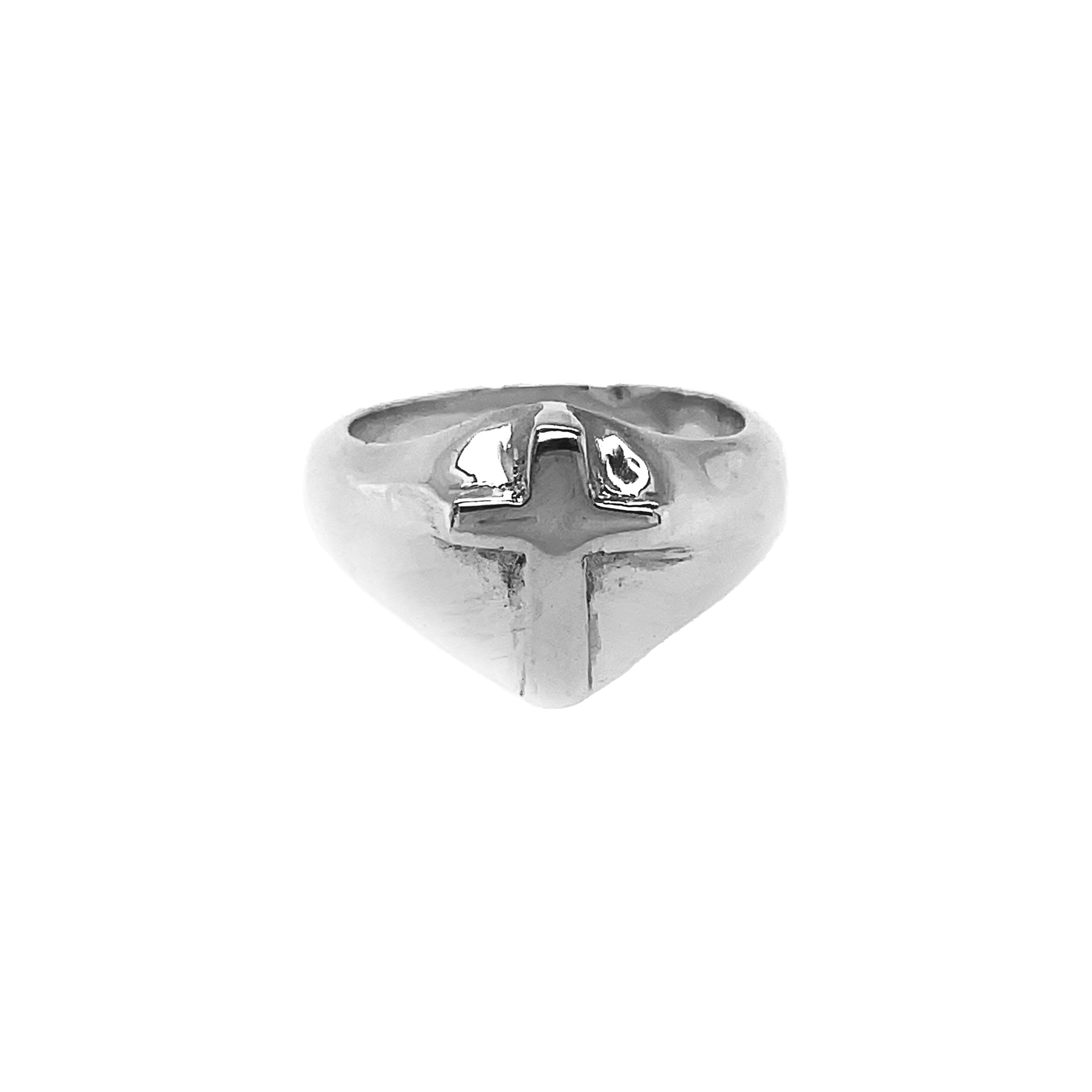 アクセサリー Rat Betty Cross Signet Ring Cross Signet Ring in Sterling Silver – Chunky Jewellery – Rat Betty