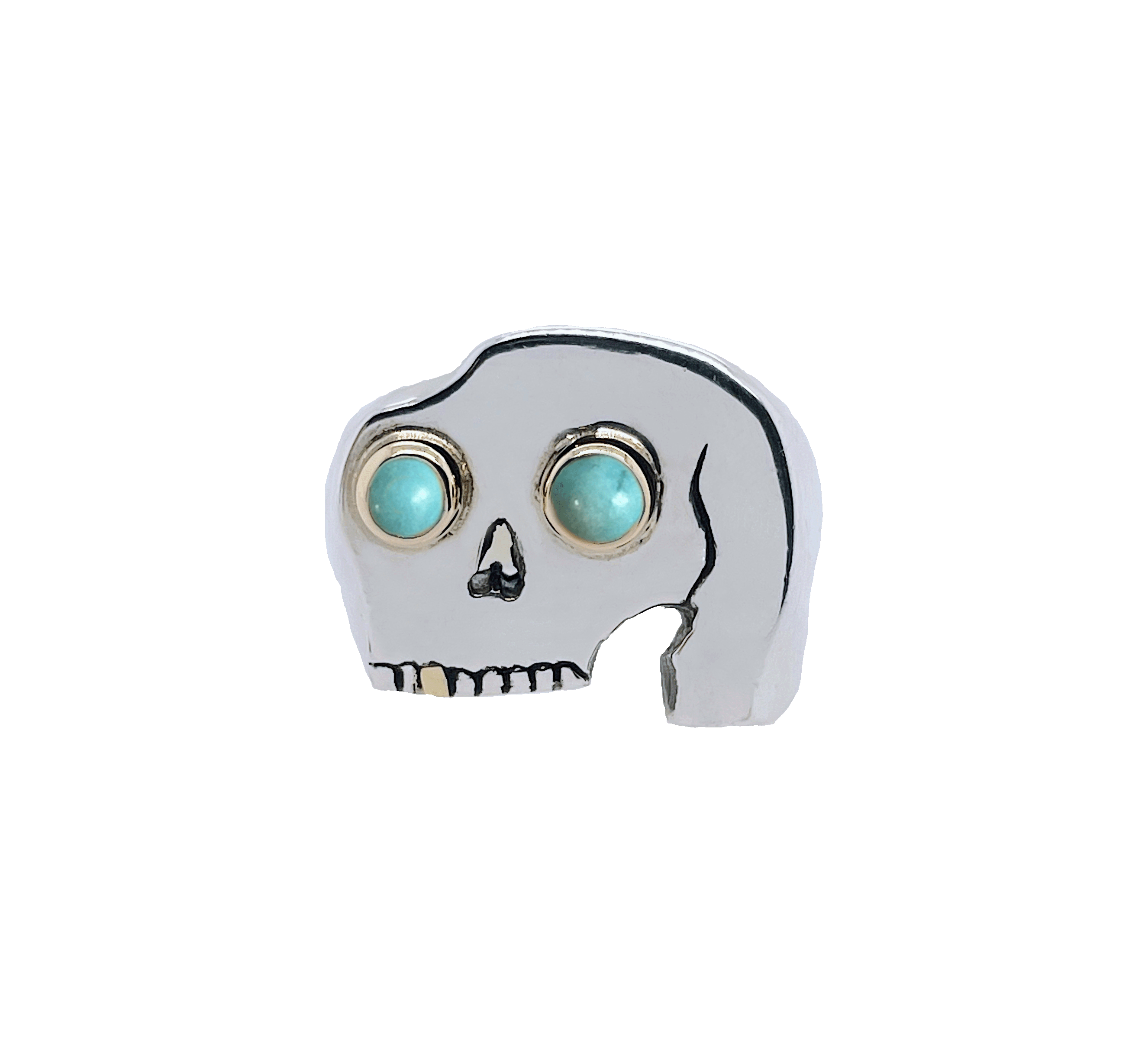 Olging Turquoise Ogling Skull Ring in Sterling Silver – Chunky Jewellery – Rat ...