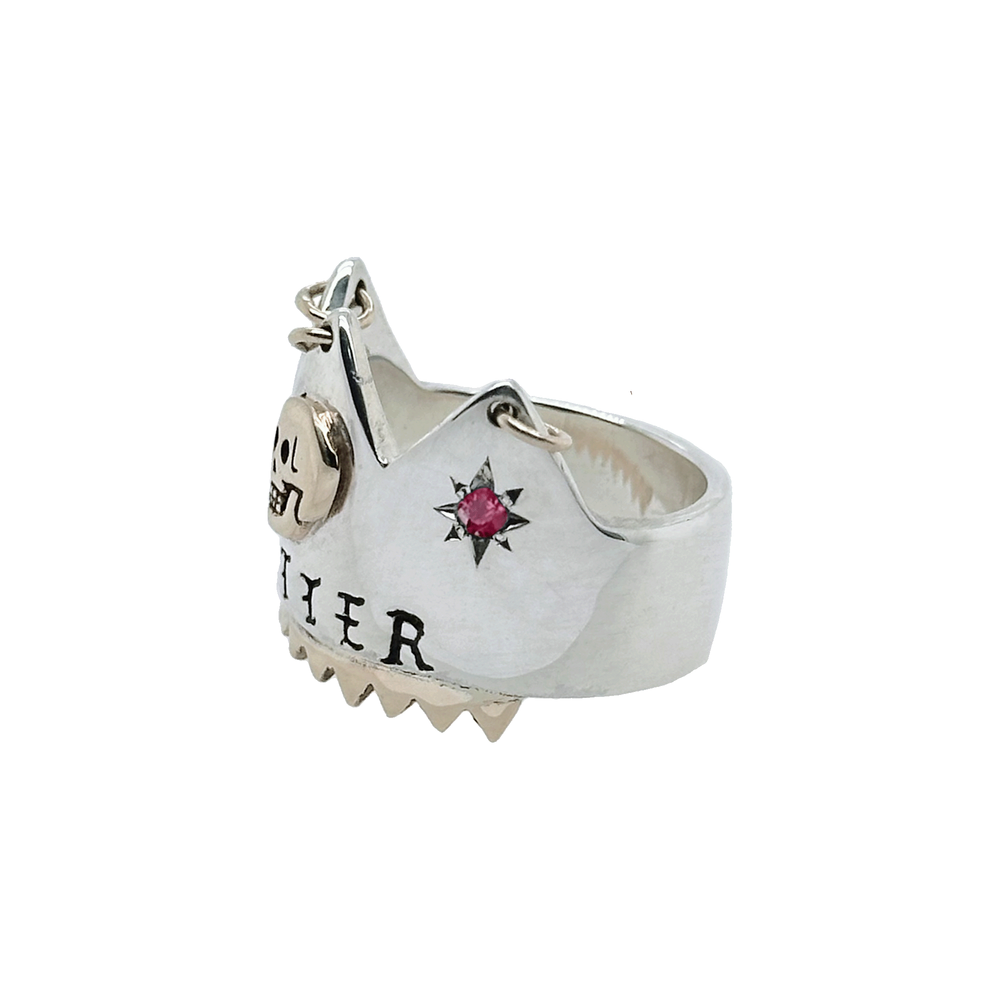 The Nutter Crown Ring with Rubies and Gold Elements