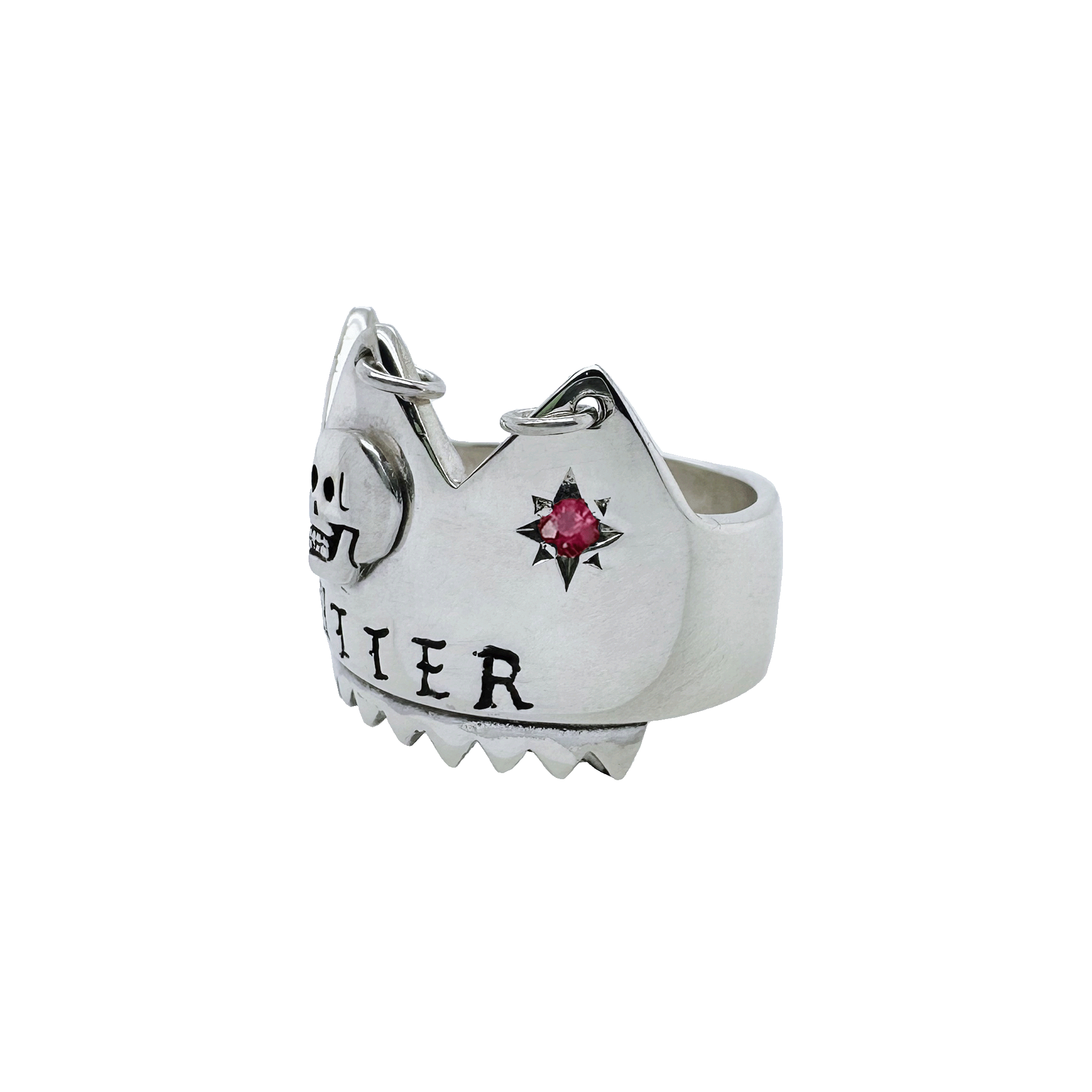 The Nutter Crown Ring in Sterling Silver with Rubies
