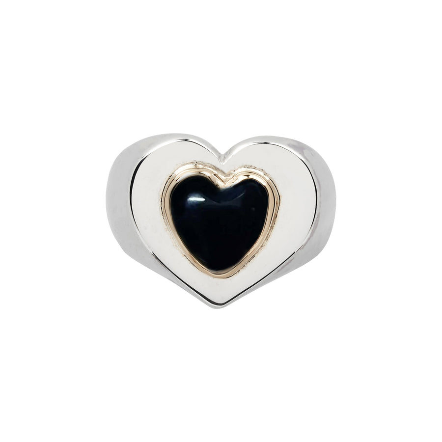 Black Obsidian Chubby Heart Ring