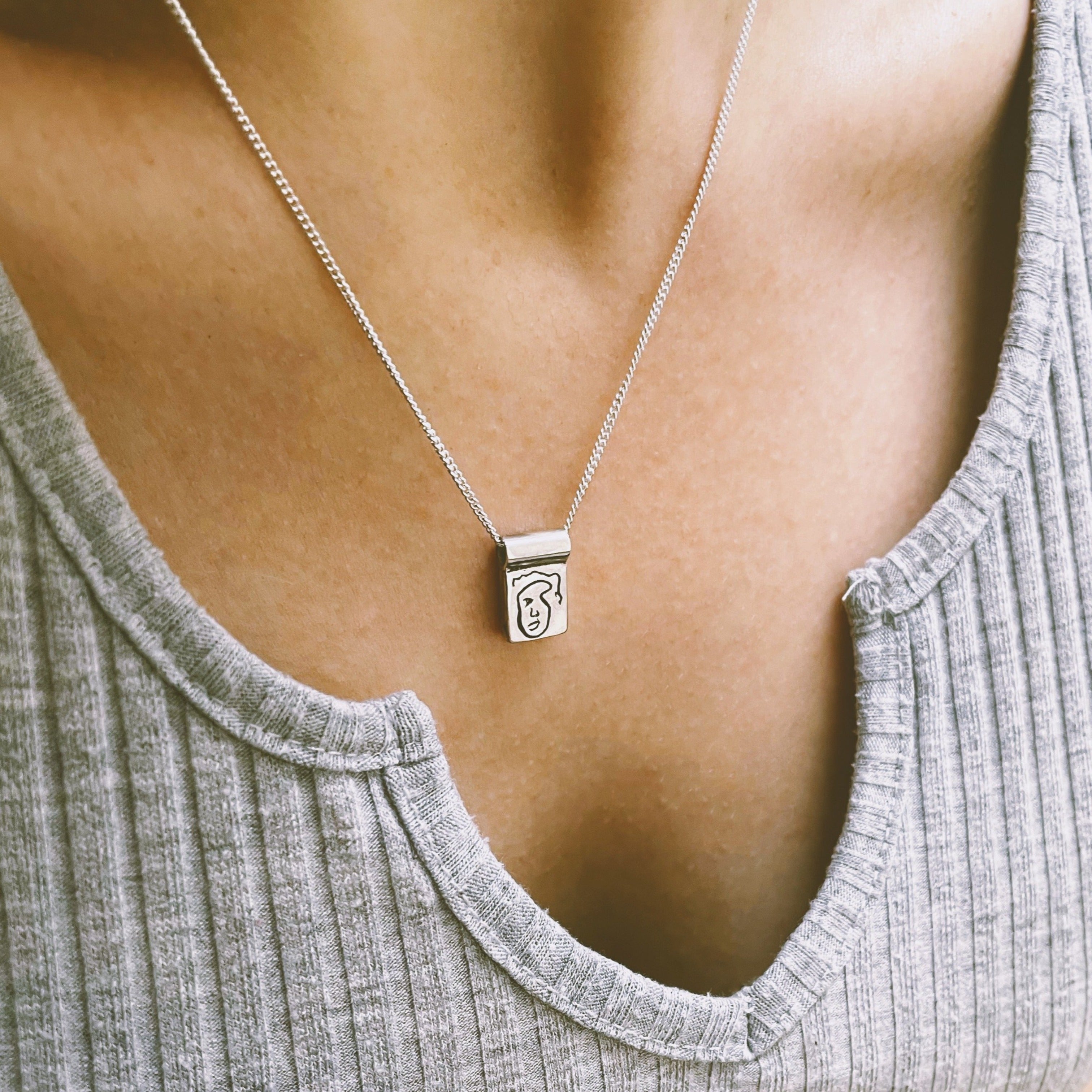 Abstract Face Necklace