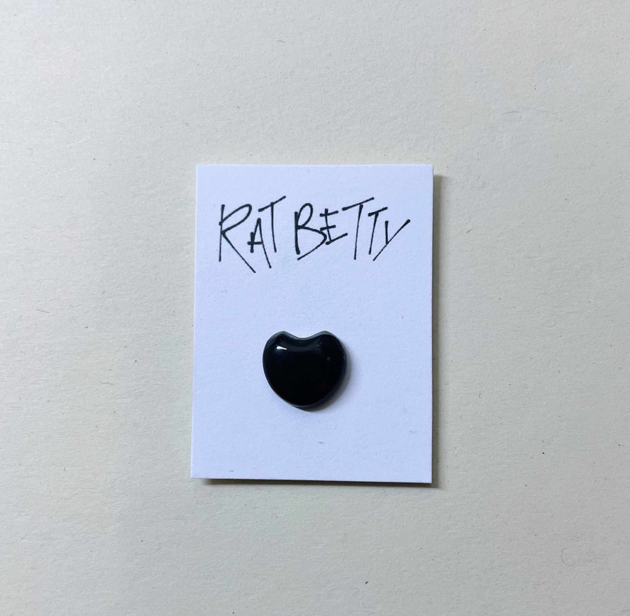 Black Obsidian Chubby Heart Ring
